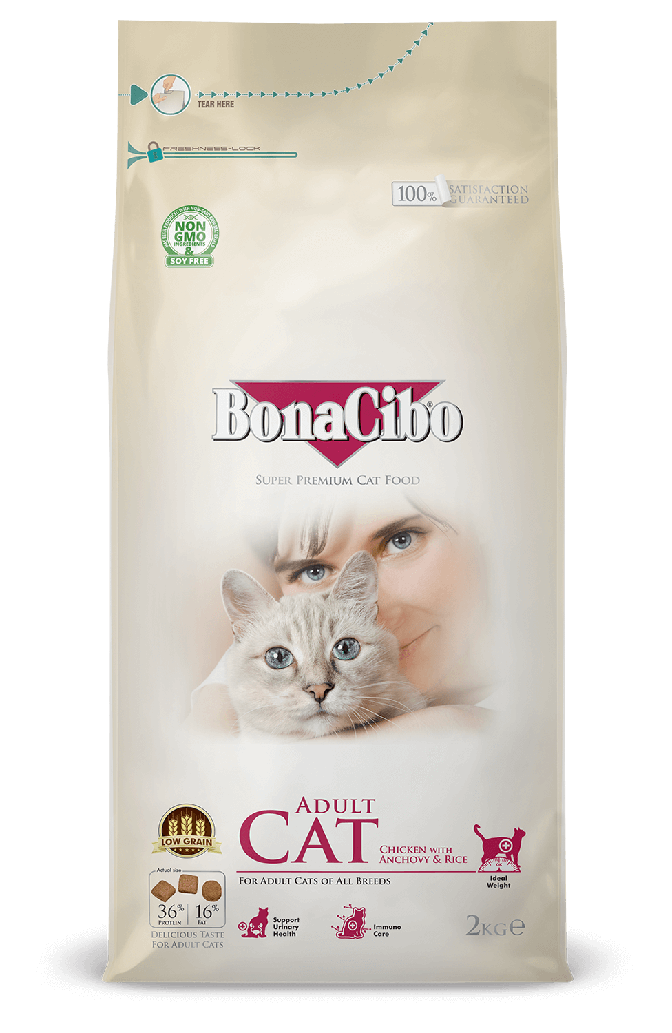 Bonacibo Adult Cat Food Chicken & Rice 2kg