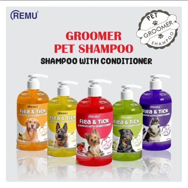Remu Groomer Flea & Tick Shampoo with Conditioner for Dogs - 550ml