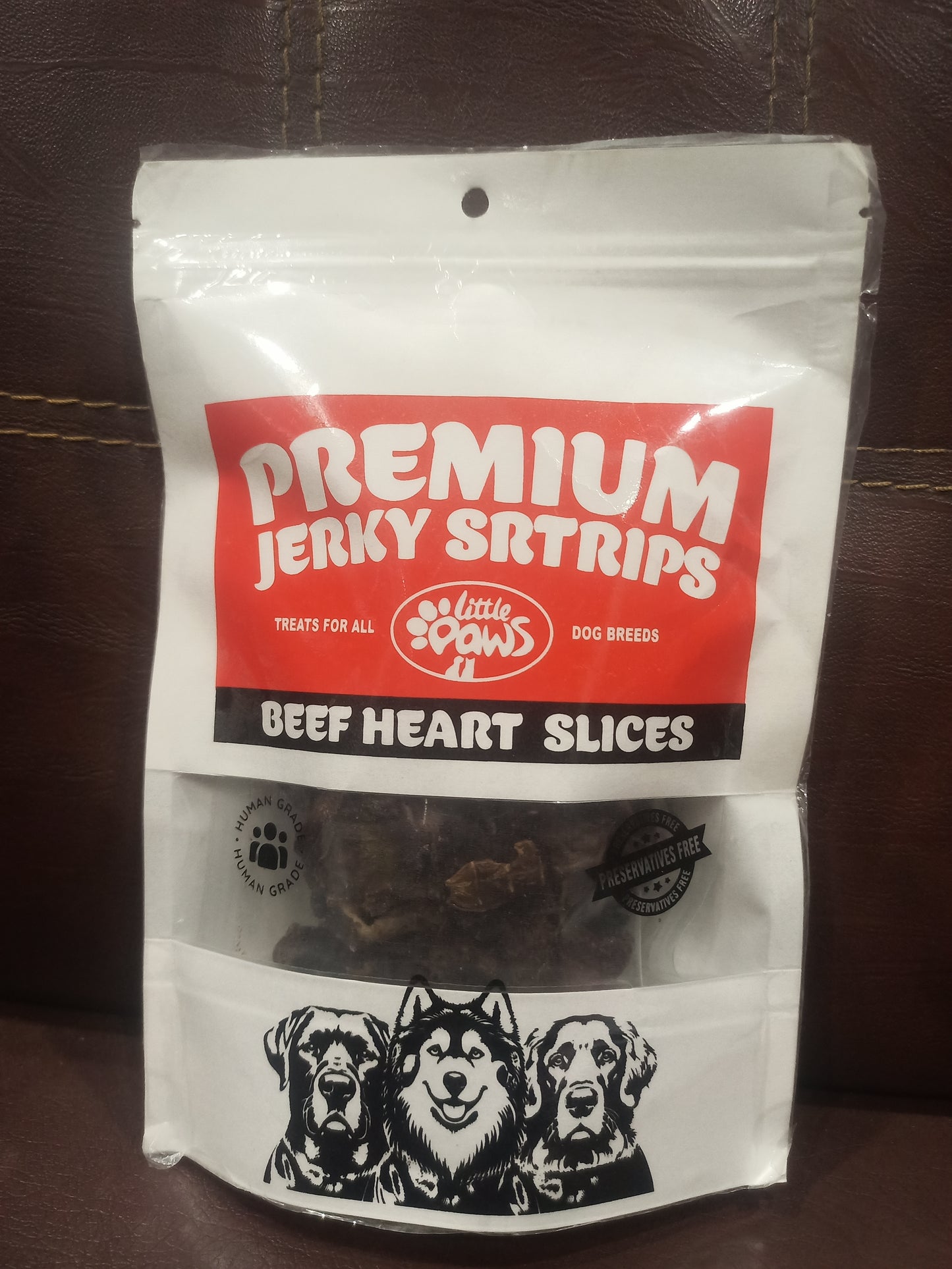 Little Paws Premium Jerky Strips (Beef Heart Slices) for Dogs 70g