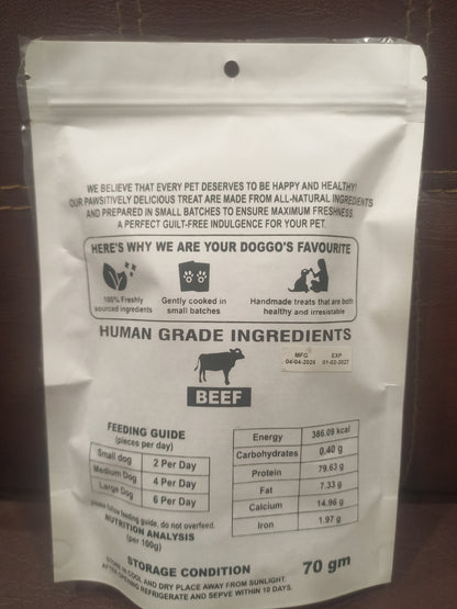 Little Paws Premium Jerky Strips (Beef Heart Slices) for Dogs 70g
