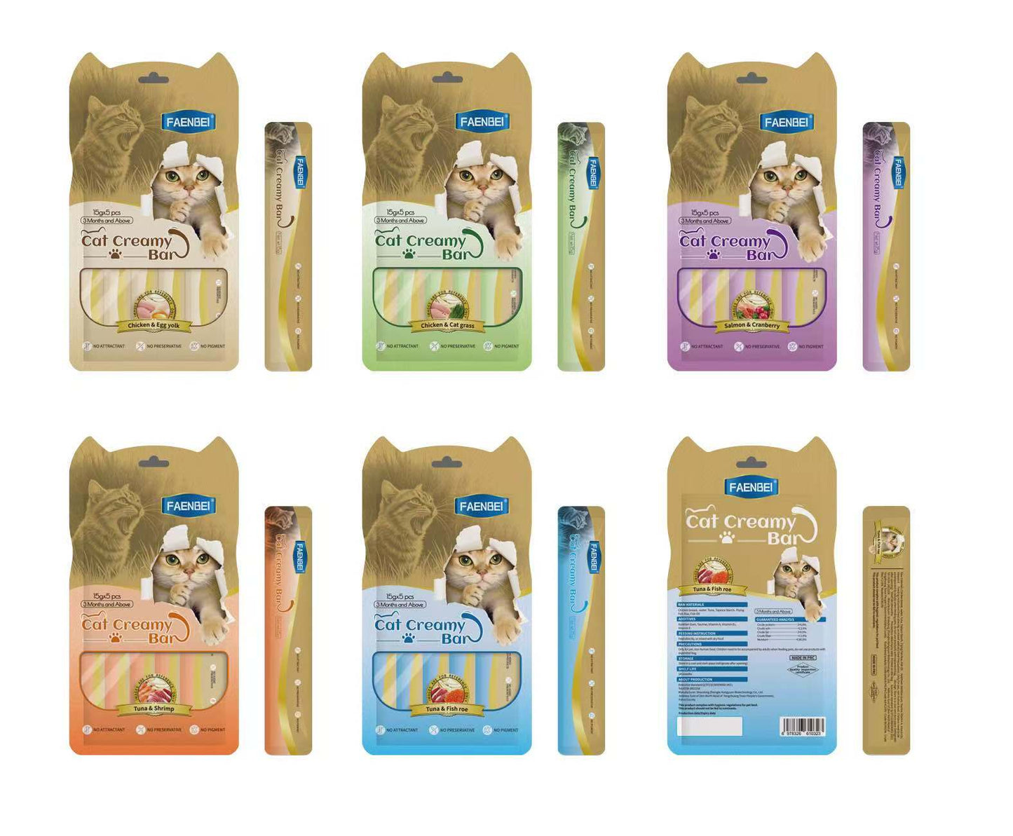 Faenbei Cat Creamy Treats 5 sticks