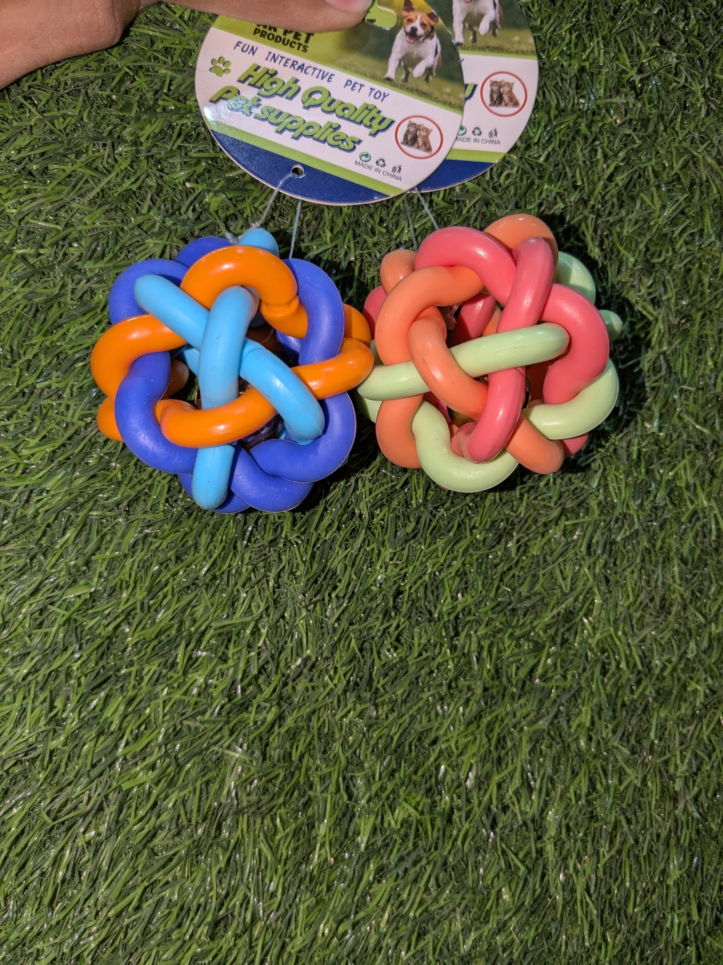 Multicolor Chew Ball Toy for Cats & Dogs (Puppy & Kitten)